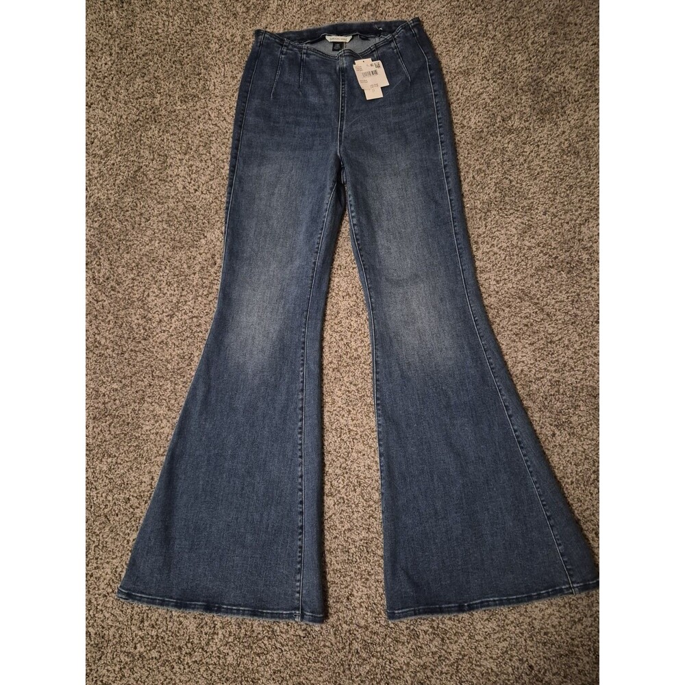 American Eagle Women's Luxe Stretch High Rise Flare Denim Jeans Size Small Short